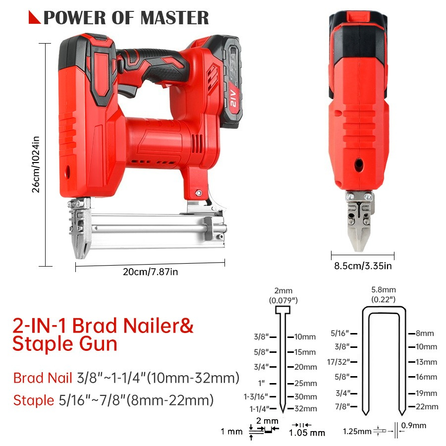 Nail Gun Brad - Akumulatorowa pistolet do gwoździ X-F32/9022, gwoździarka